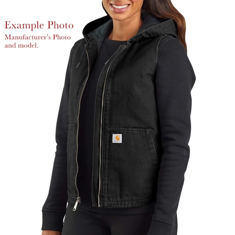 Carhartt Women's Relaxed Fit Washed Duck Insulated Hooded Vest - XL 16/18